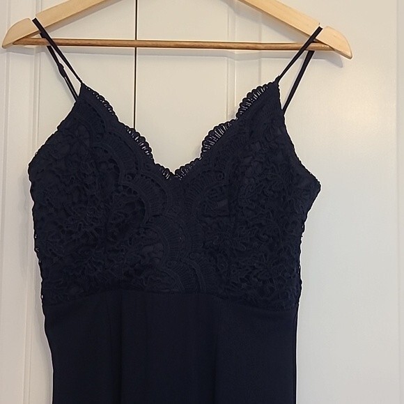 Lulus Leandra Navy Blue Lace Maxi Dress Size S - Picture 4 of 14